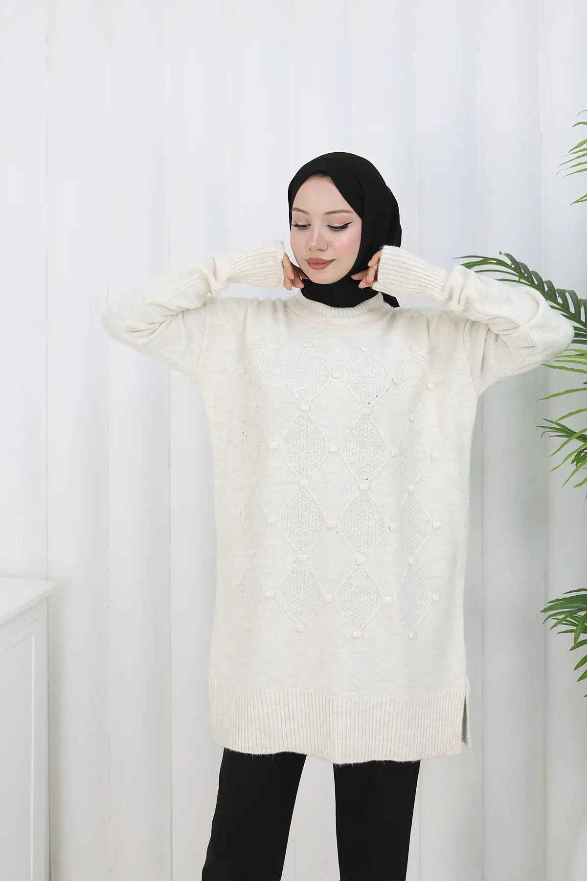 Patterned Knit Tunic-detail