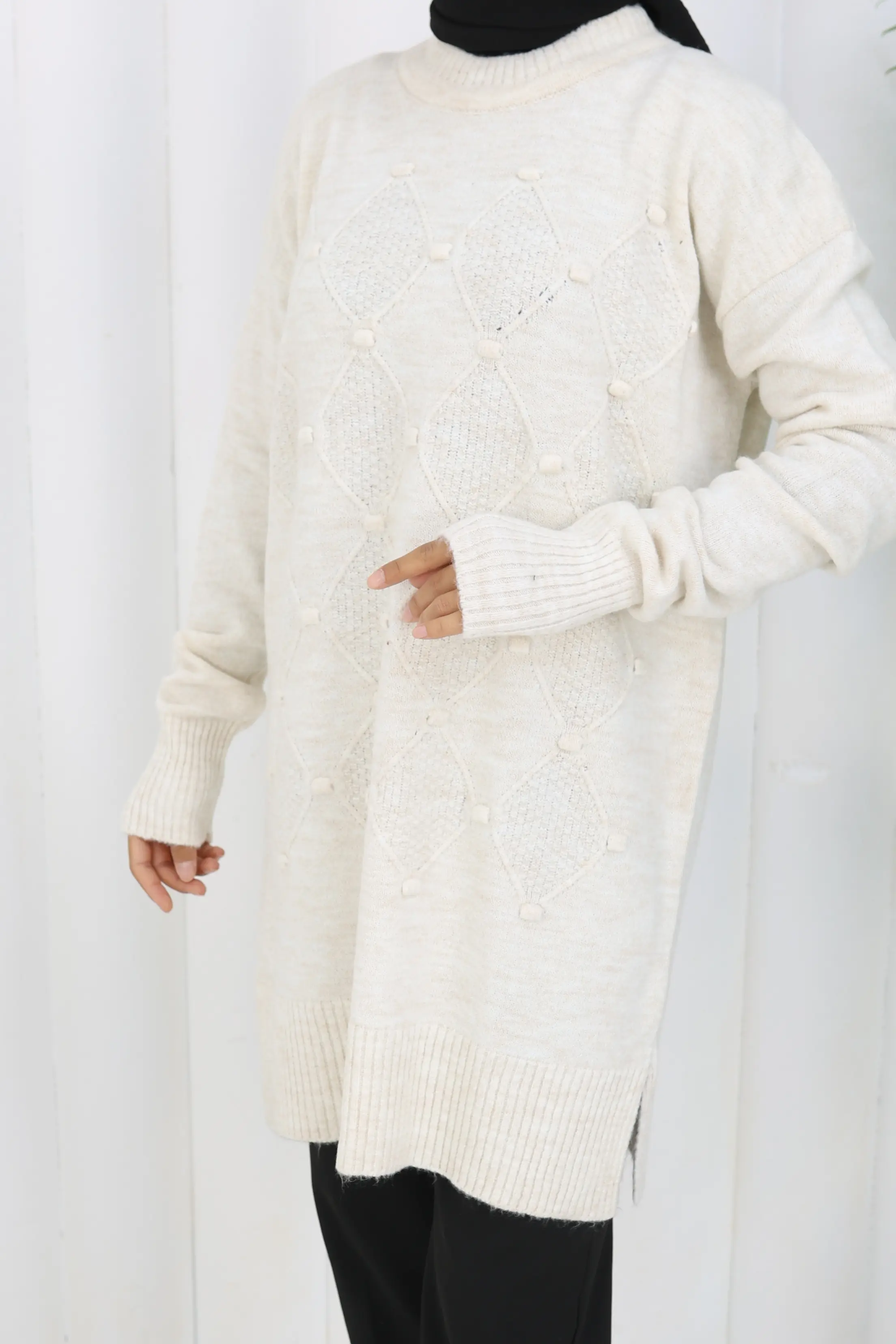 Patterned Knit Tunic-detail