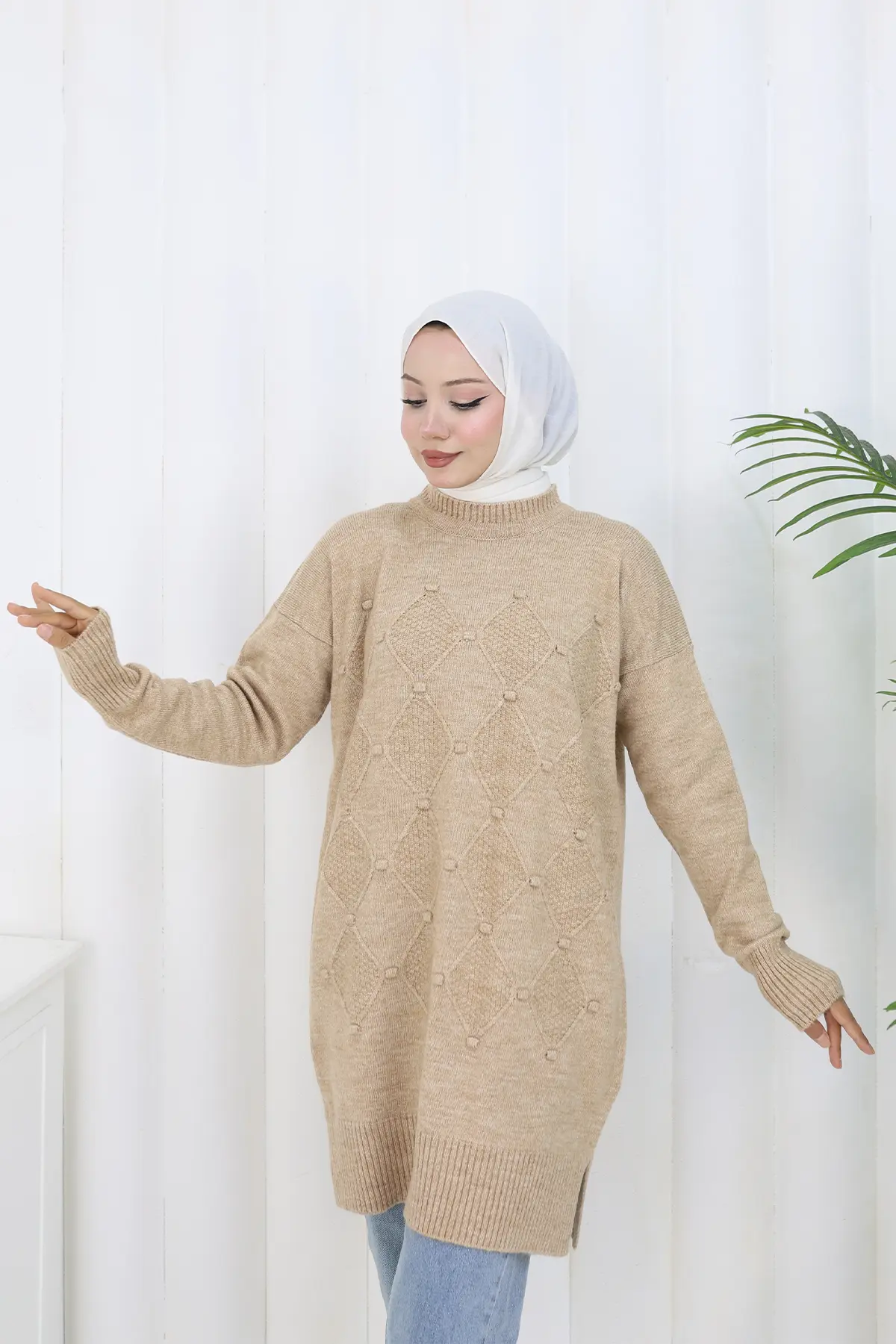 Patterned Knit Tunic-detail