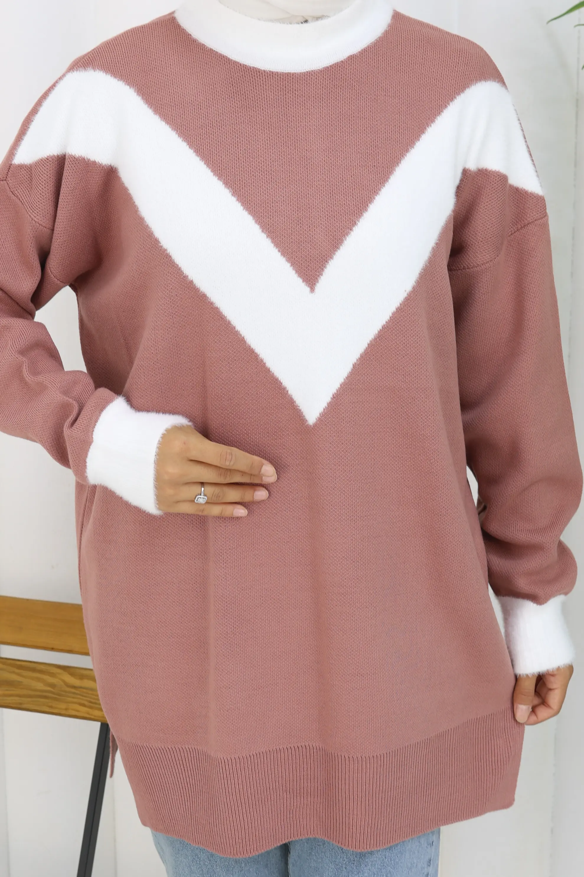 Patterned Knit Tunic-detail