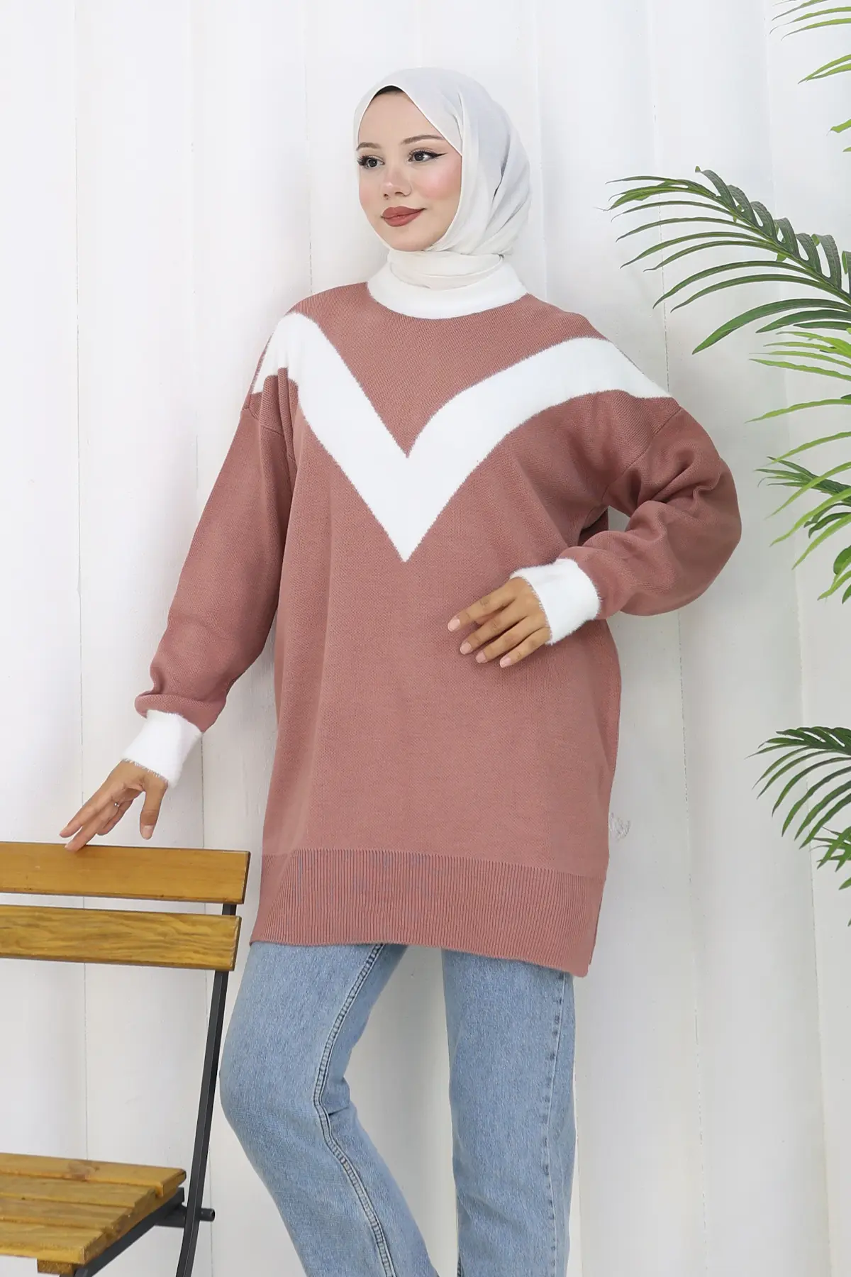 Patterned Knit Tunic-detail