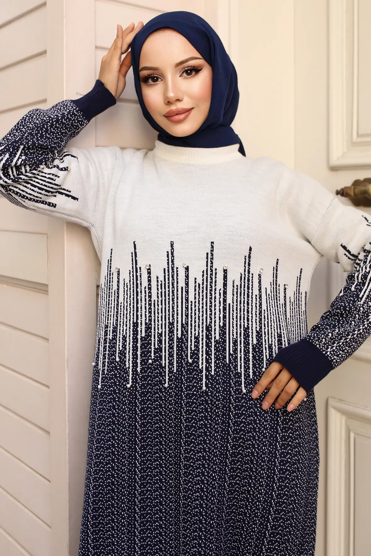 Patterned Knitwear Dress-detail