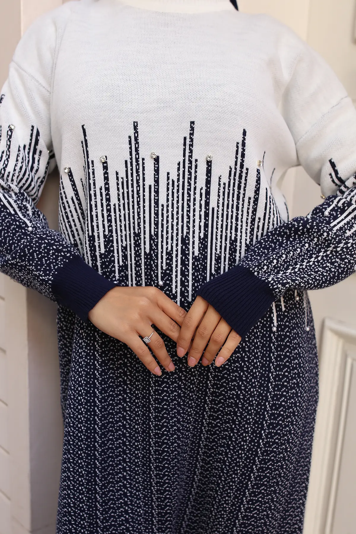 Patterned Knitwear Dress-detail