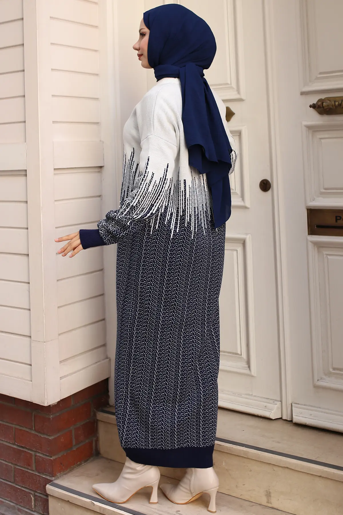 Patterned Knitwear Dress-detail