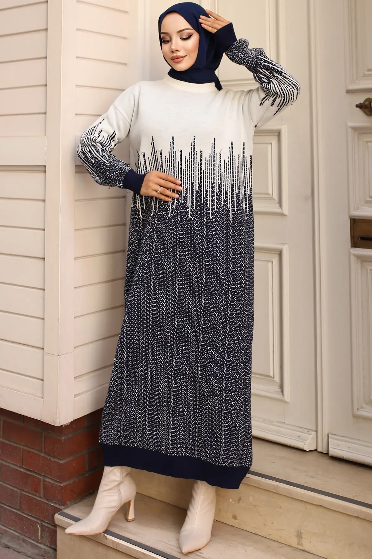 Patterned Knitwear Dress