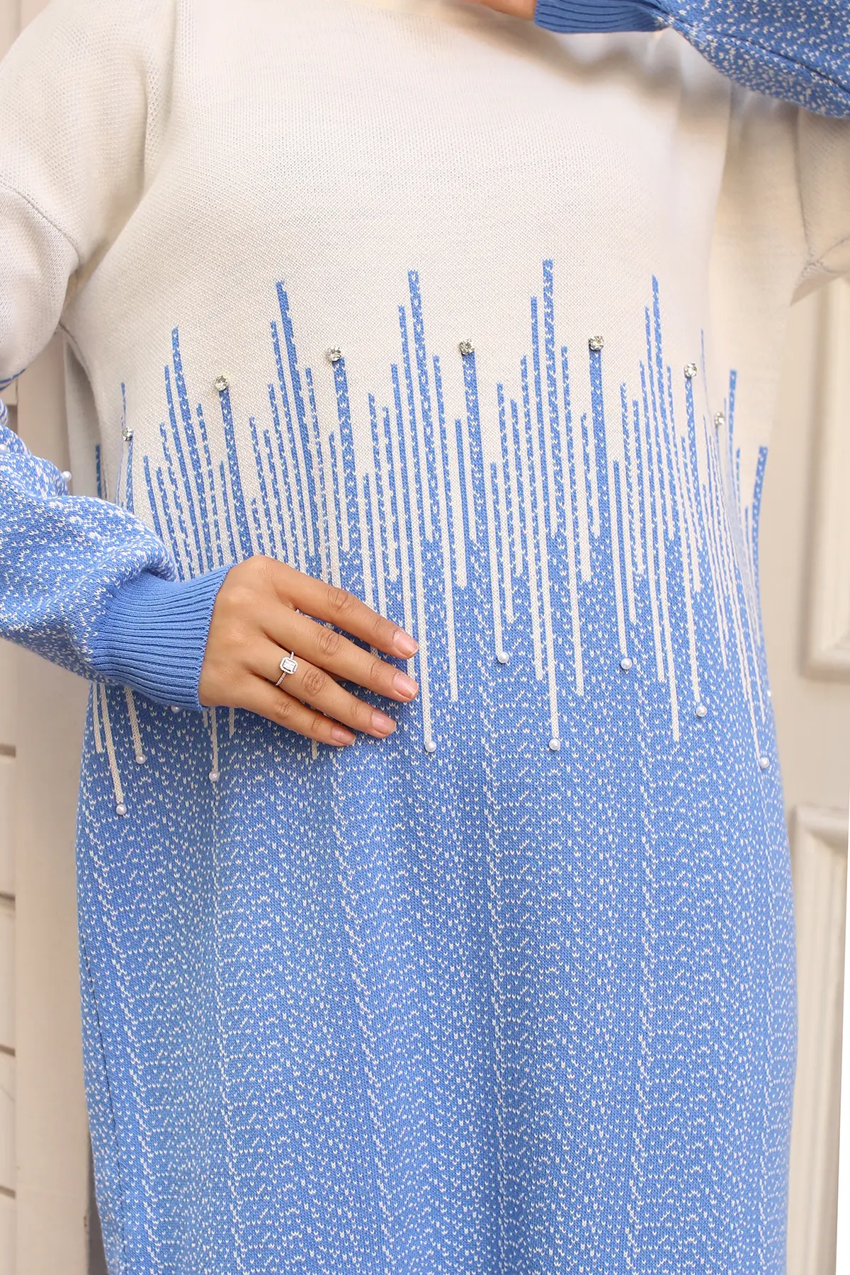 Patterned Knitwear Dress-detail