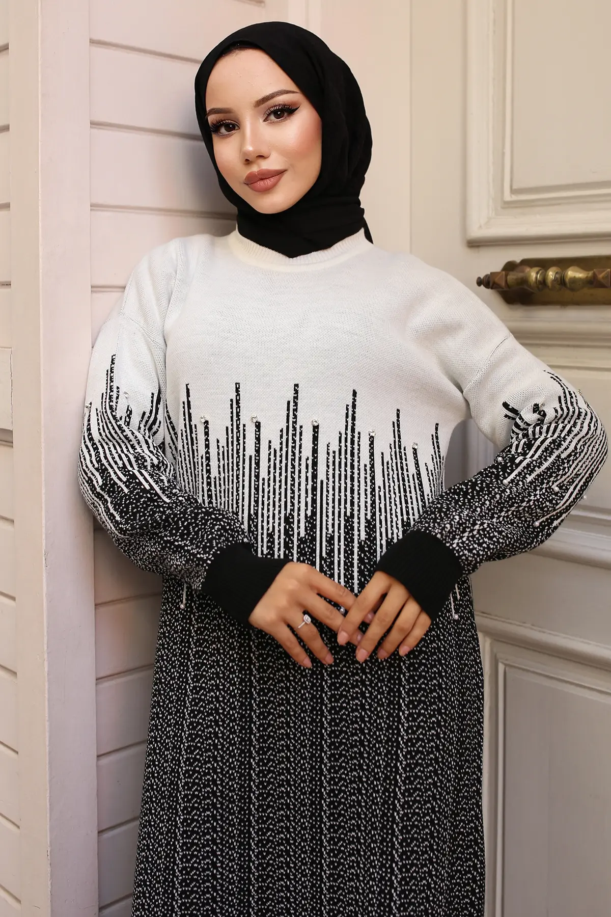 Patterned Knitwear Dress-detail