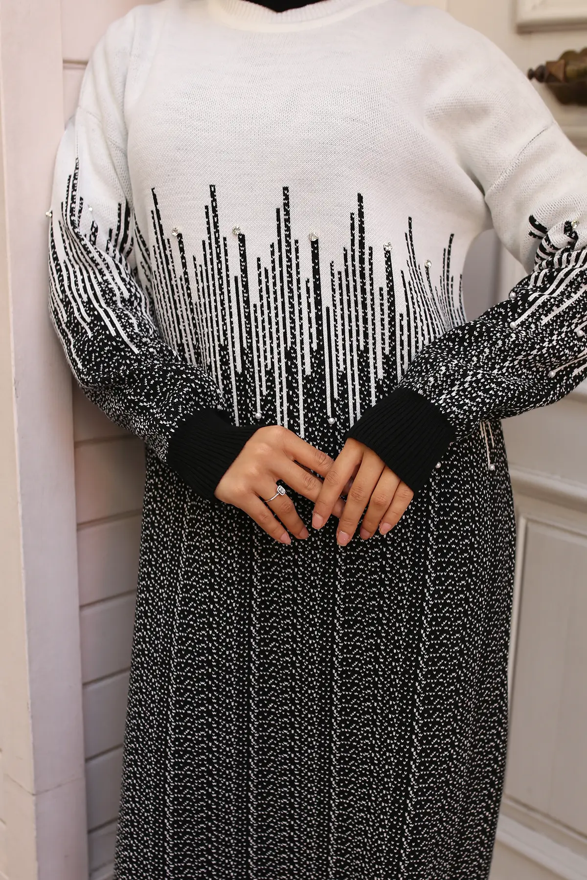 Patterned Knitwear Dress-detail