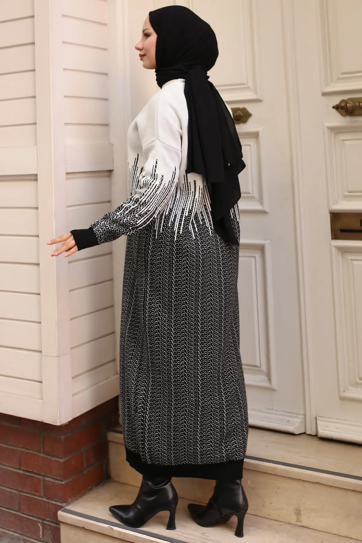 Patterned Knitwear Dress-detail