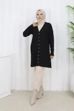 Patterned Long Mercerized Cardigan