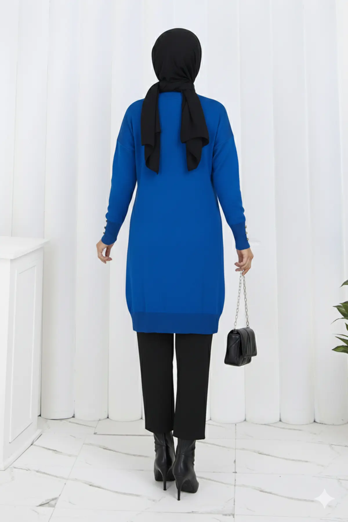 Patterned Long Mercerized Cardigan-detail