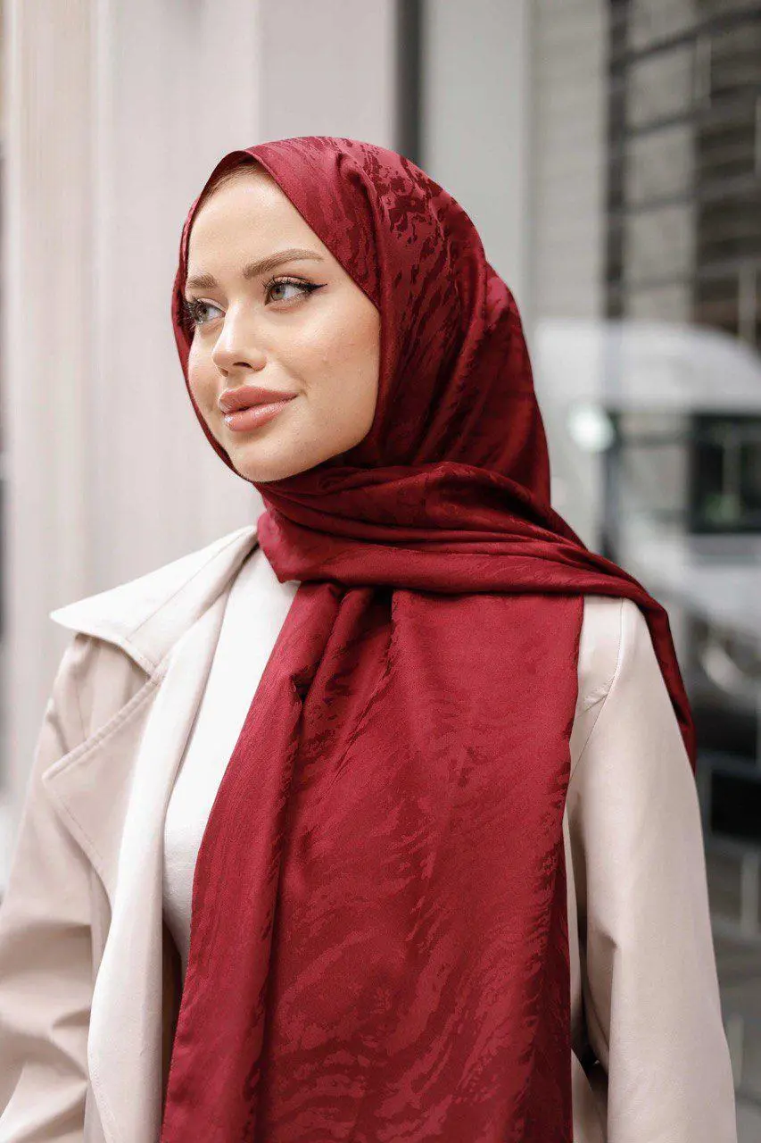 Patterned Silky Jacquard Shawl-detail