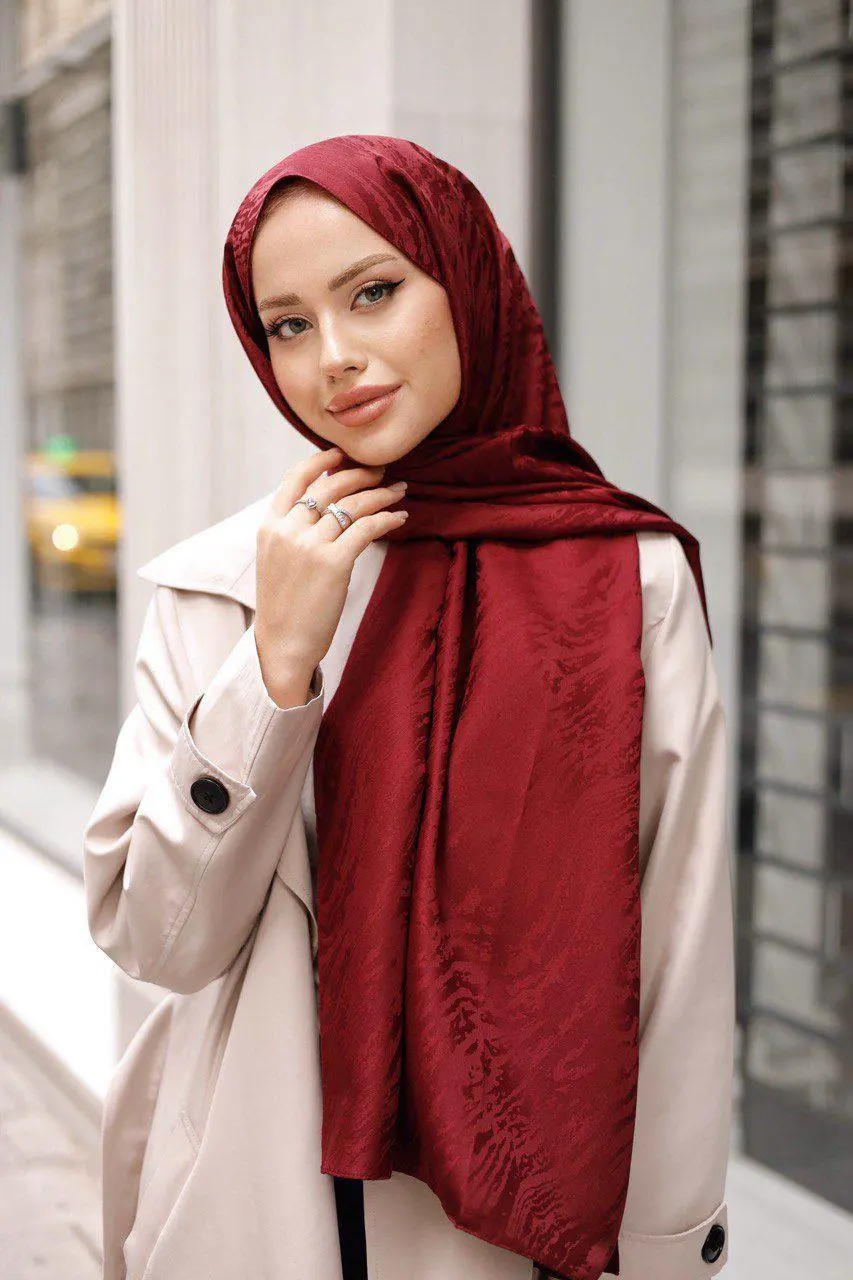 Patterned Silky Jacquard Shawl-detail