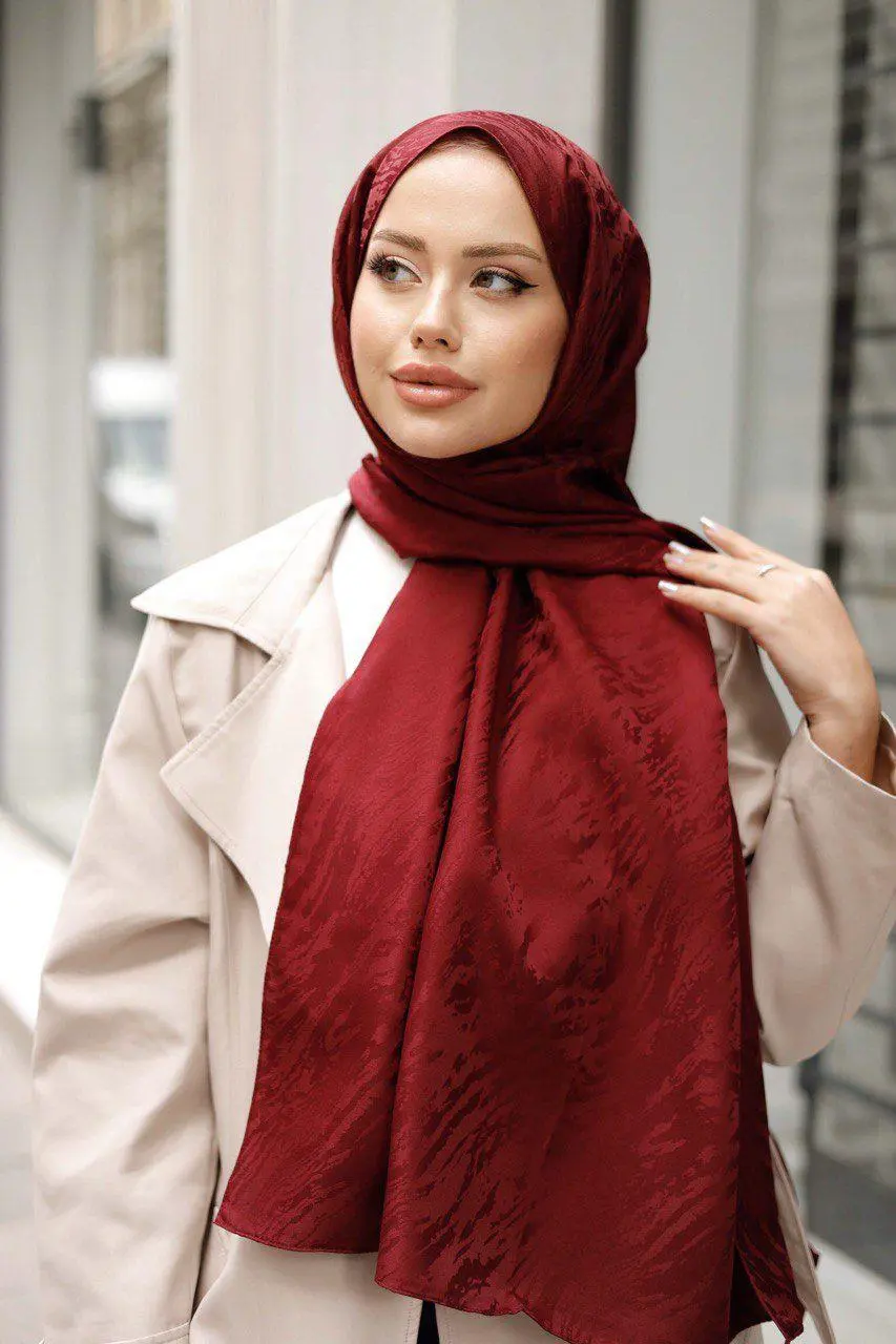 Patterned Silky Jacquard Shawl-detail