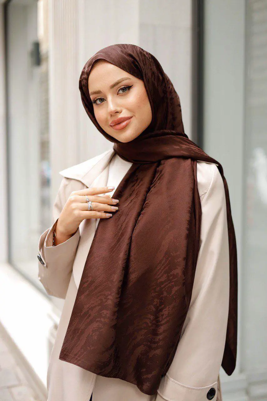 Patterned Silky Jacquard Shawl-detail