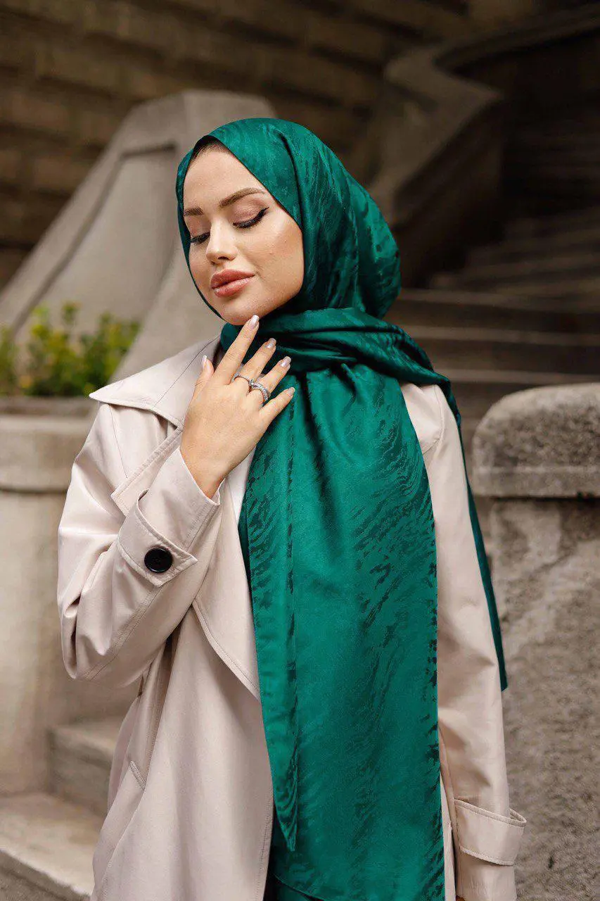 Patterned Silky Jacquard Shawl-detail