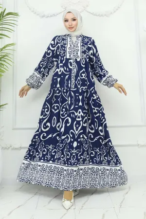 Patterned Viscose Dress