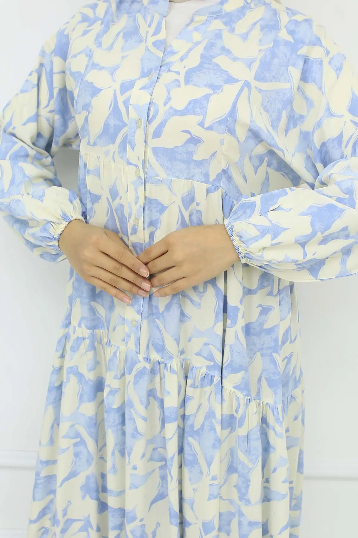 Patterned Viscose Dress-detail