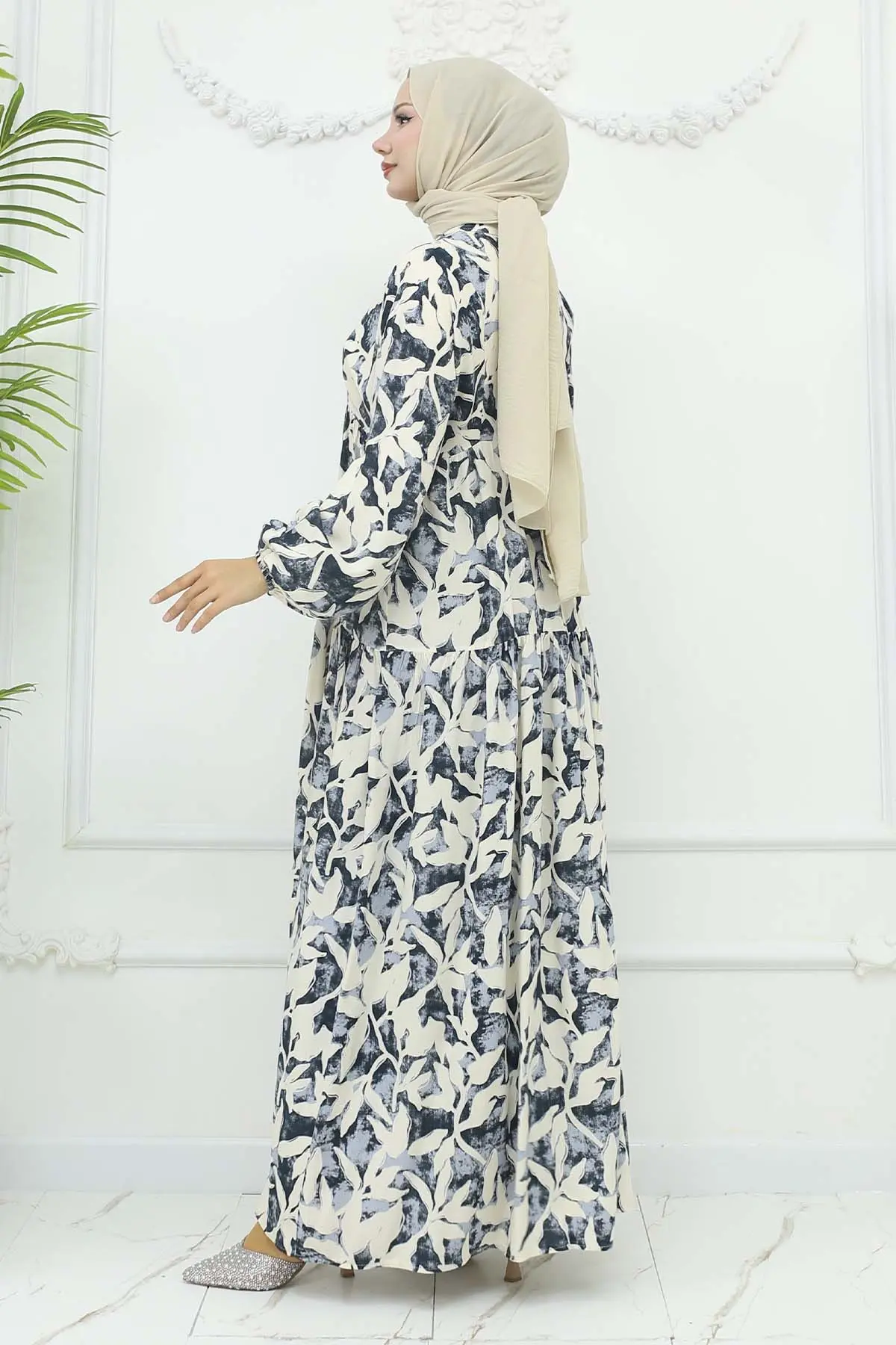 Patterned Viscose Dress-detail