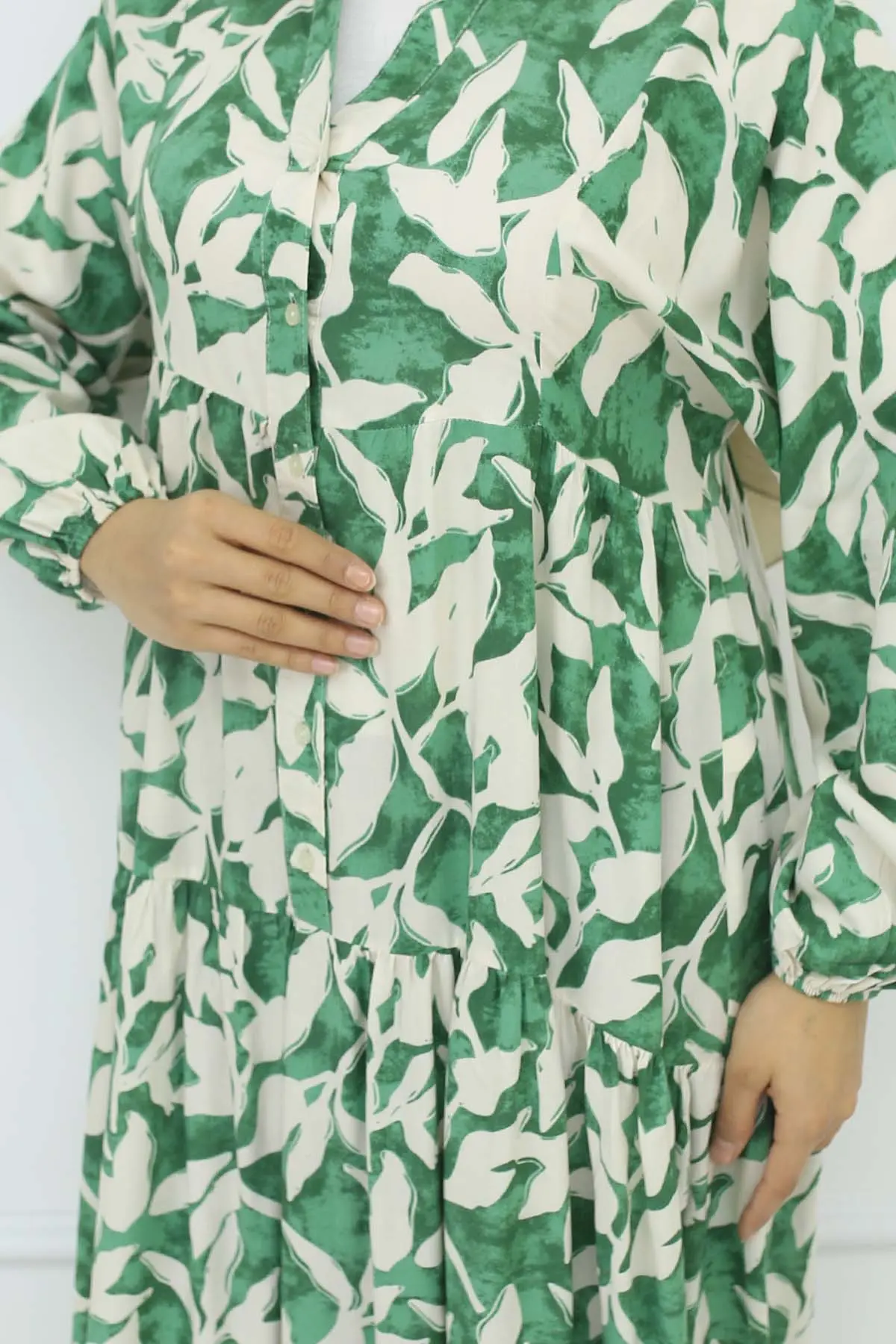 Patterned Viscose Dress-detail