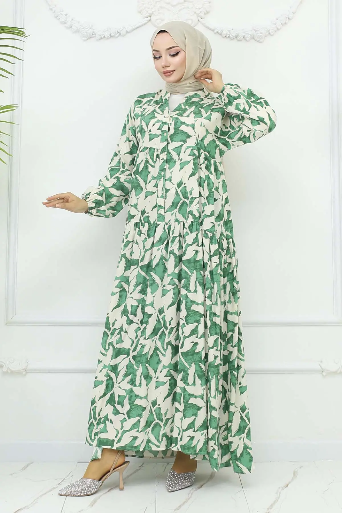 Patterned Viscose Dress-detail