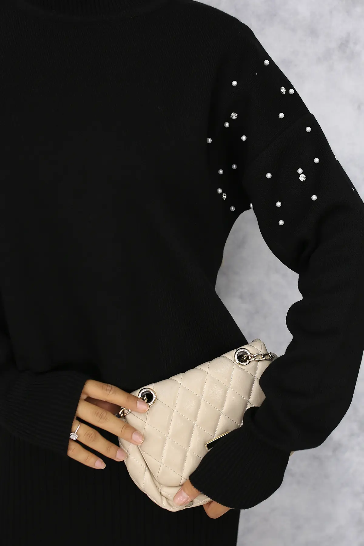 Pearl Detailed Gilet Knitwear Set-detail