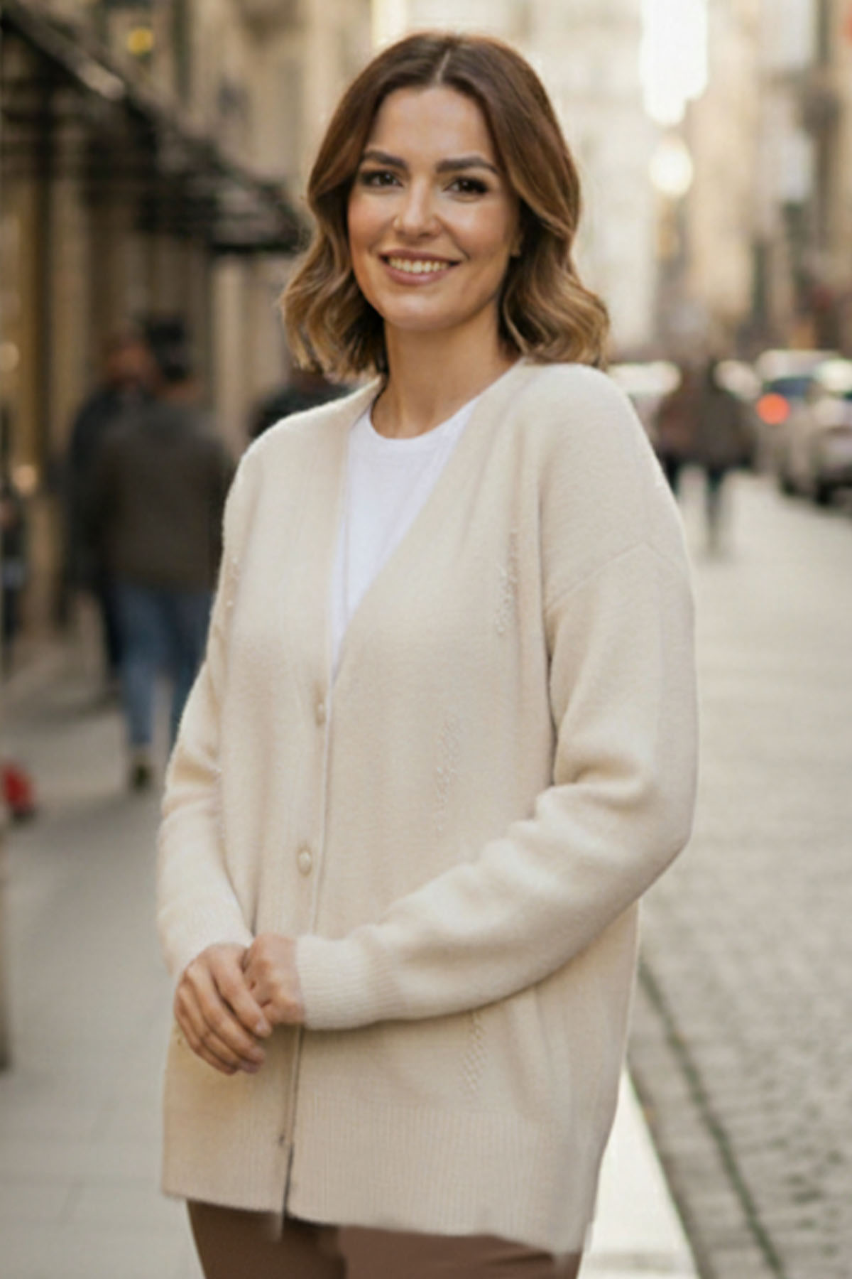 Pearl Detailed Knit Cardigan