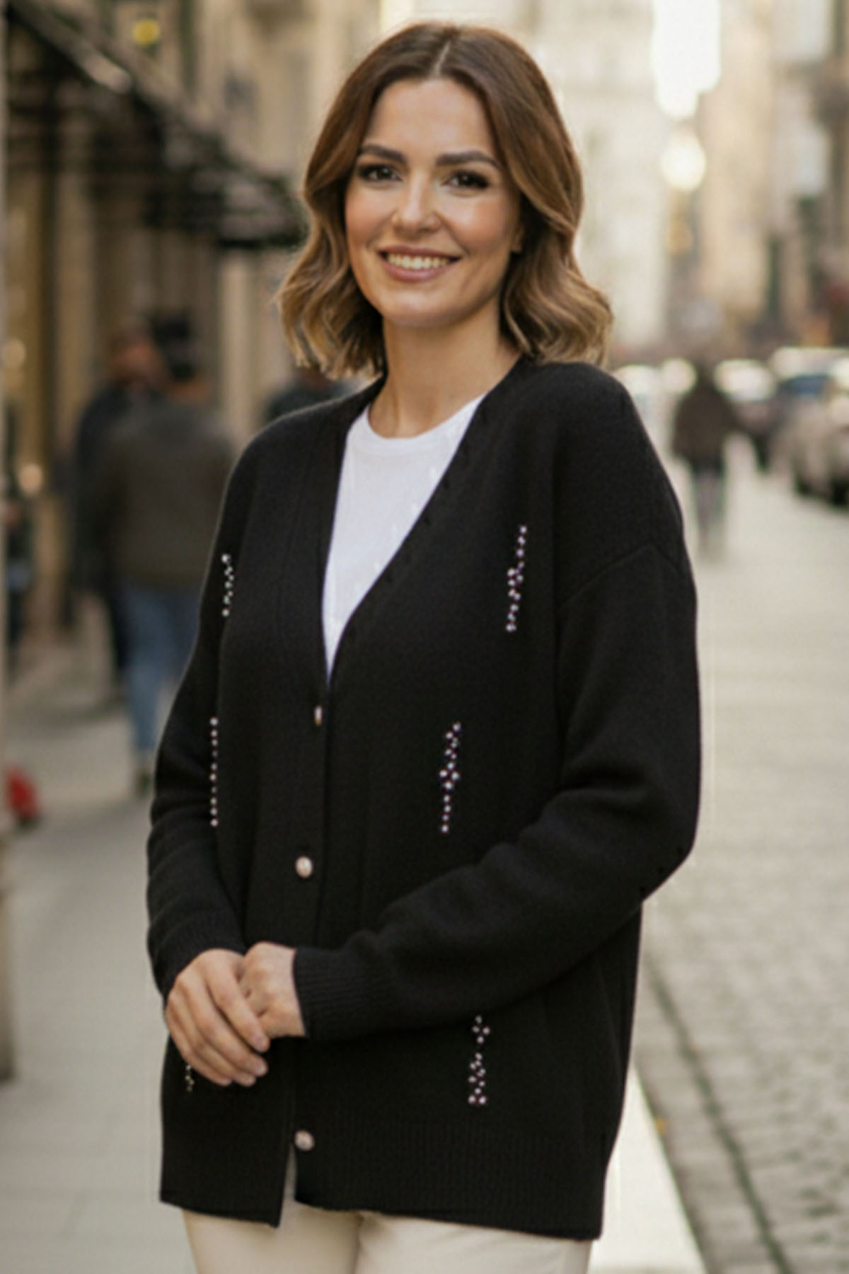 Pearl Detailed Knit Cardigan