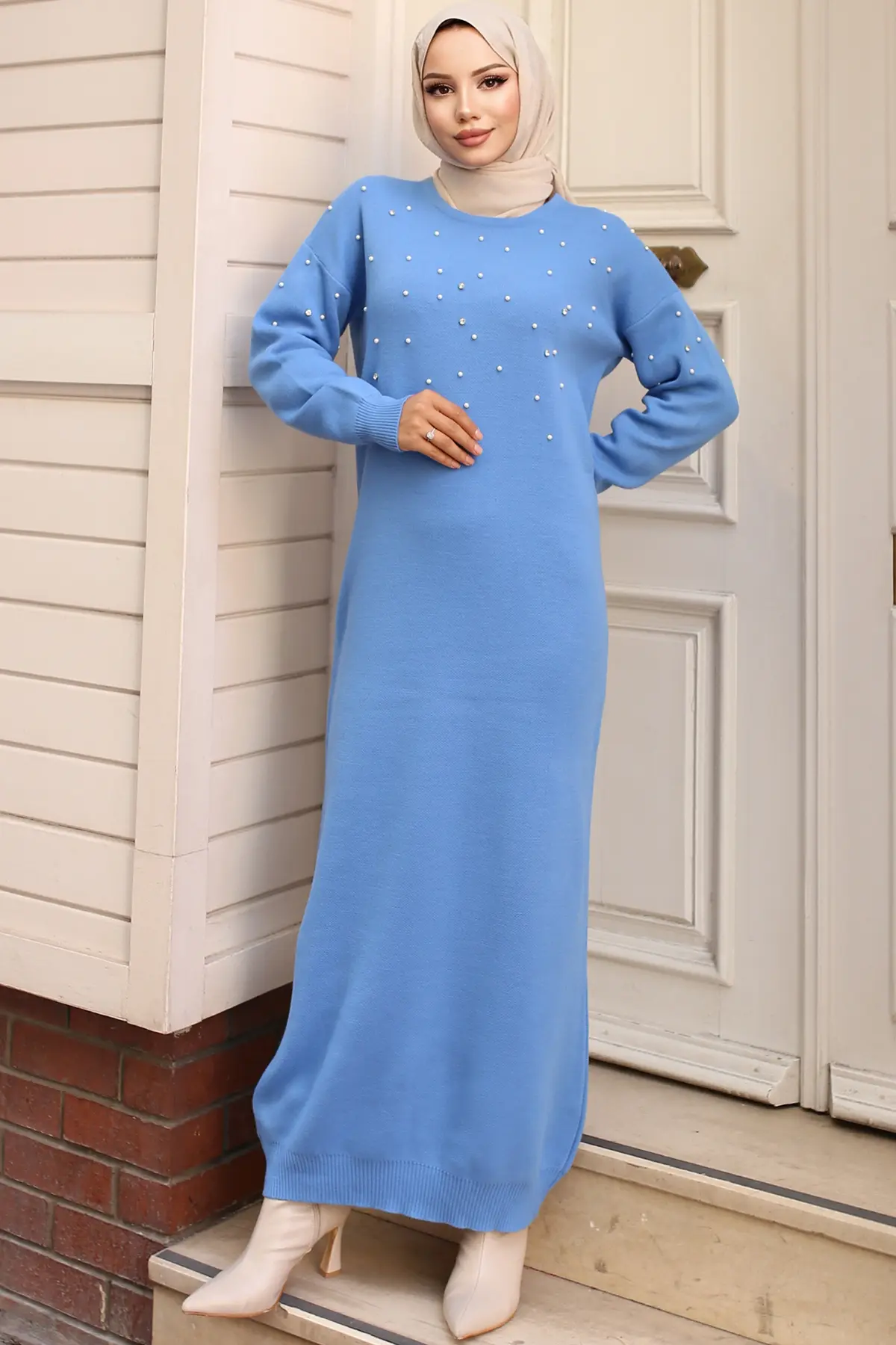 Pearl Detailed Sweater Dress-detail