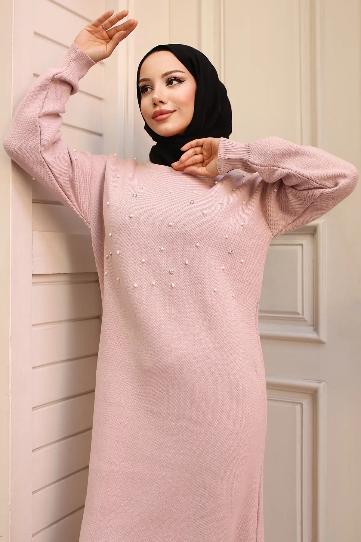 Pearl Detailed Sweater Dress-detail