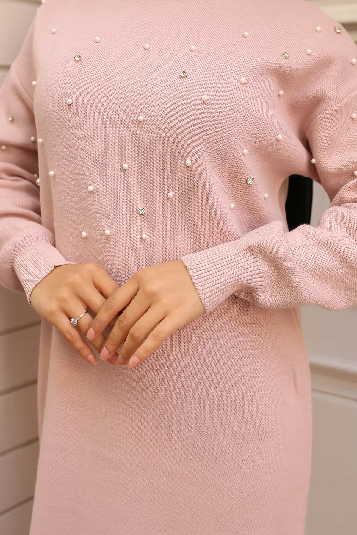 Pearl Detailed Sweater Dress-detail