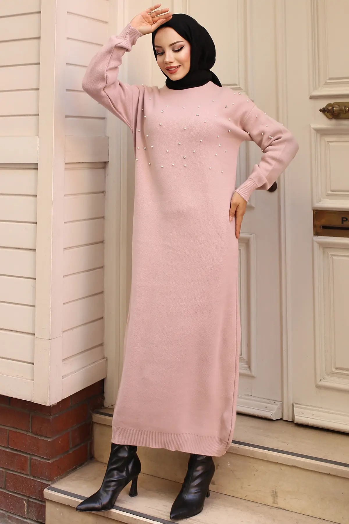 Pearl Detailed Sweater Dress-detail