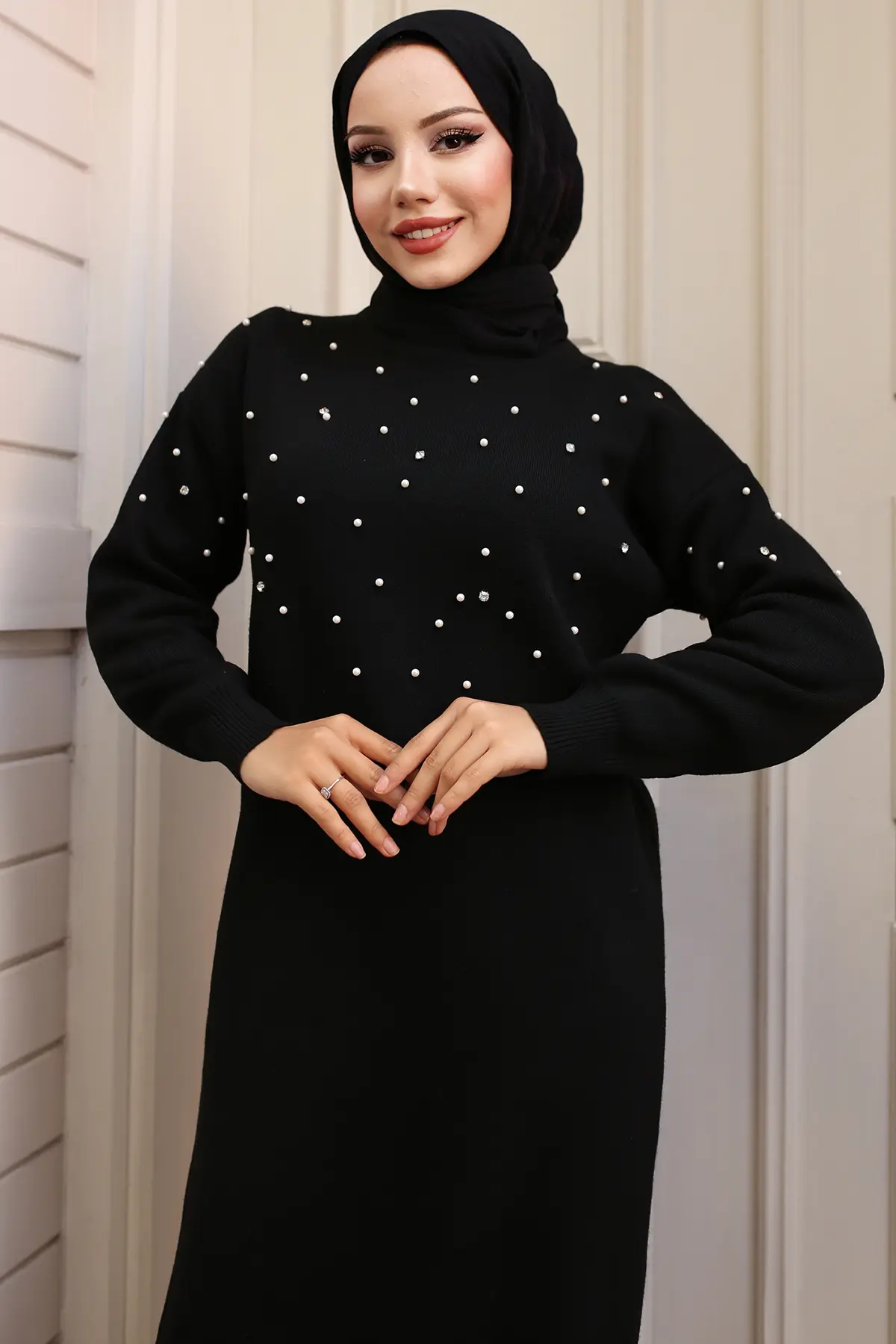 Pearl Detailed Sweater Dress-detail