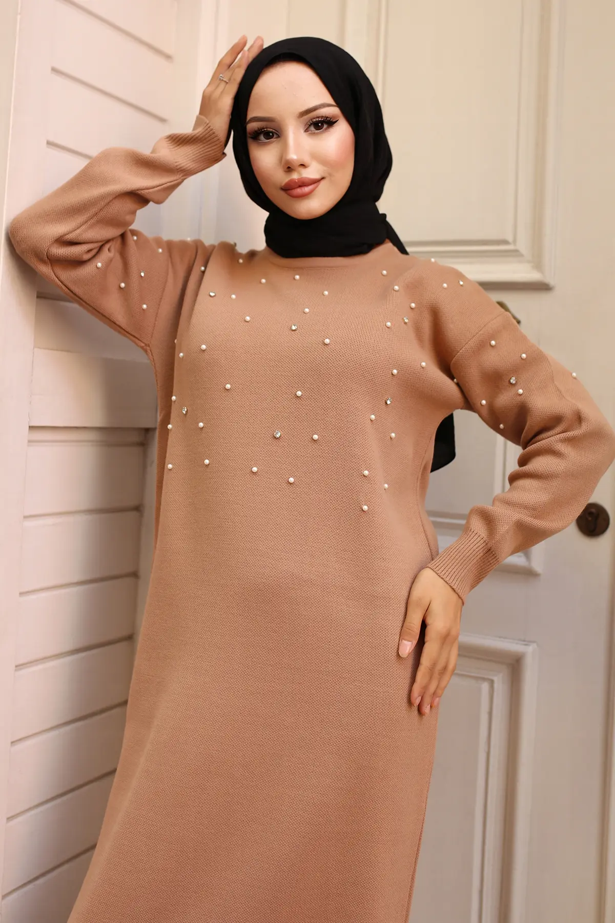 Pearl Detailed Sweater Dress-detail