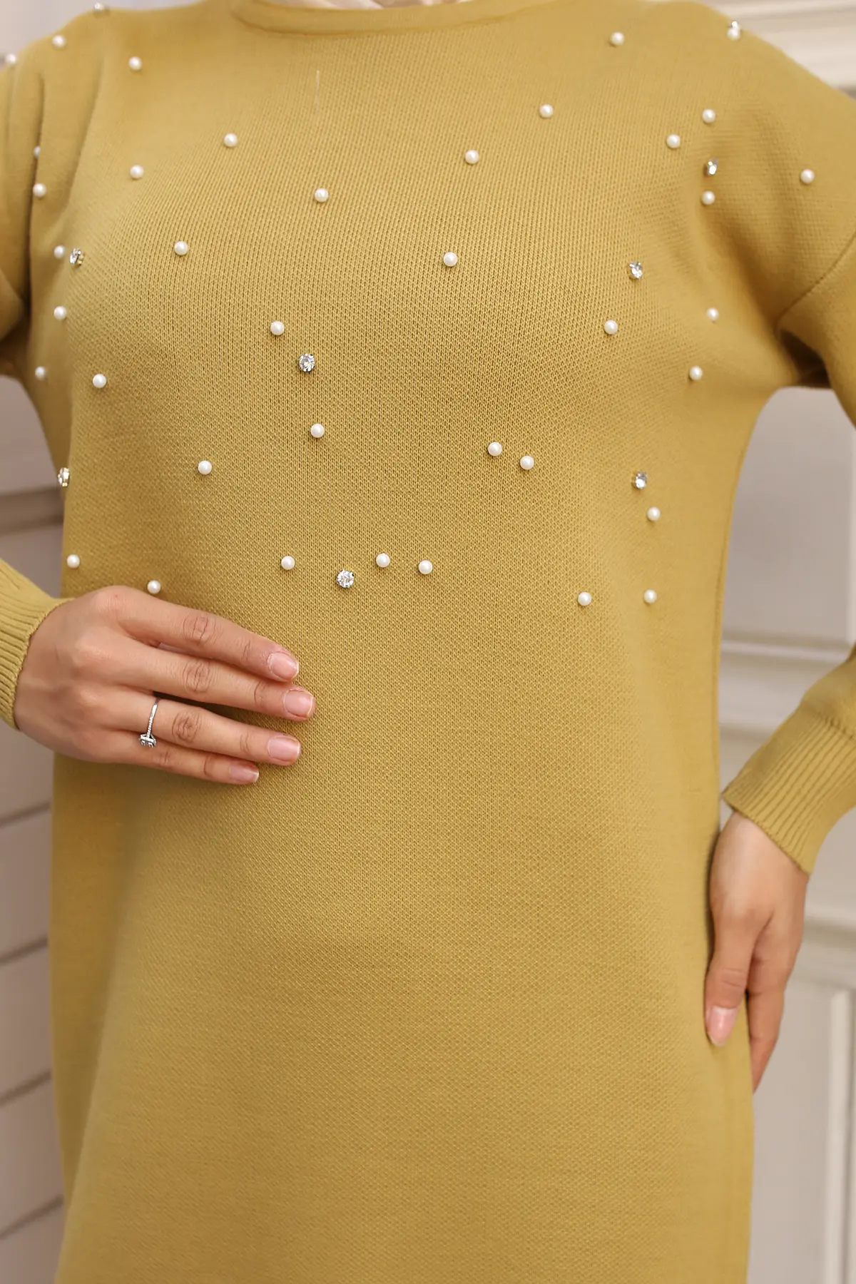 Pearl Detailed Sweater Dress-detail
