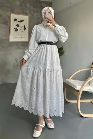 Pearl Embroidered Skirt