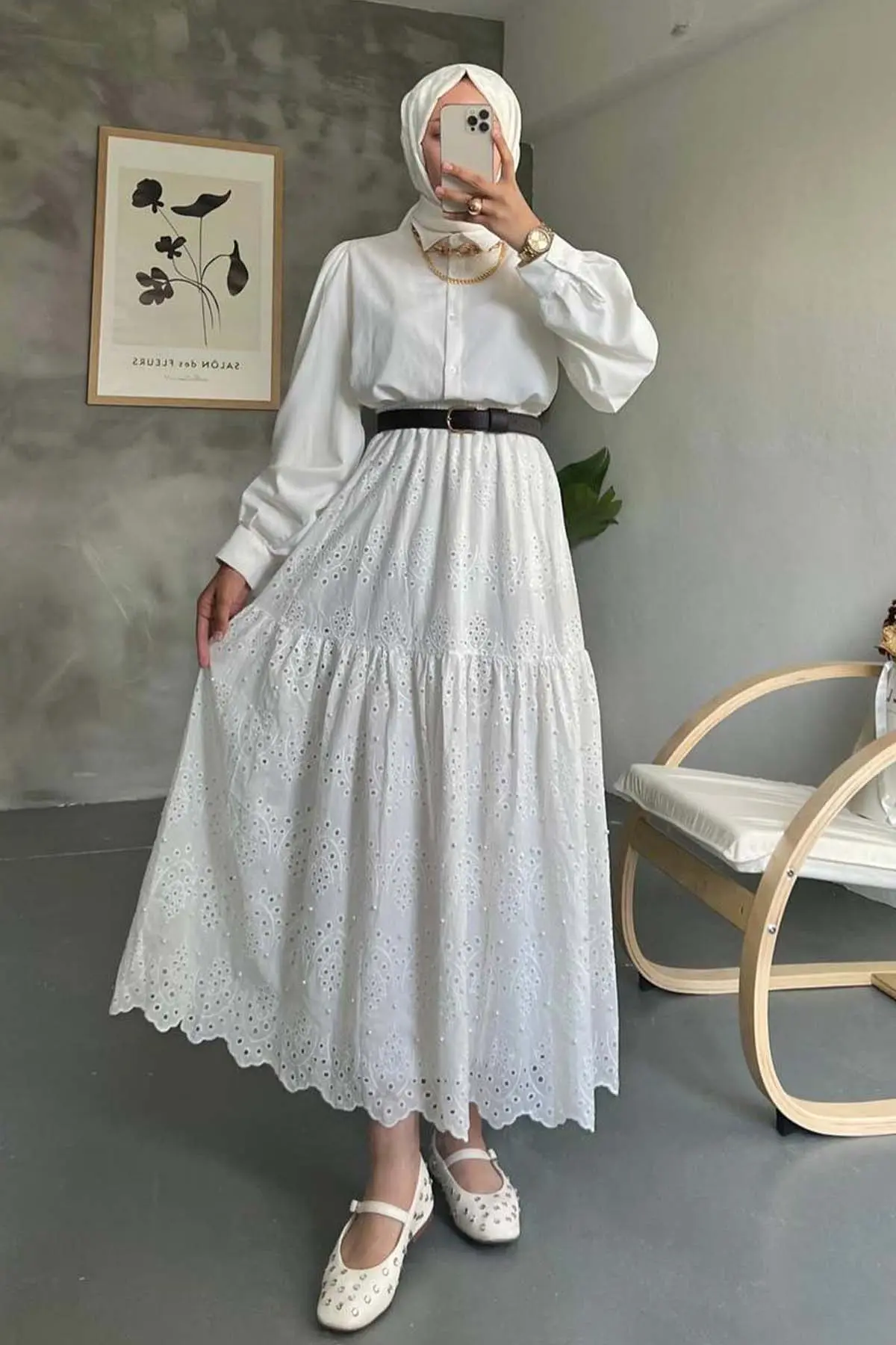 Pearl Embroidered Skirt