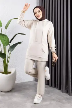 Pile Hooded Sports Suit