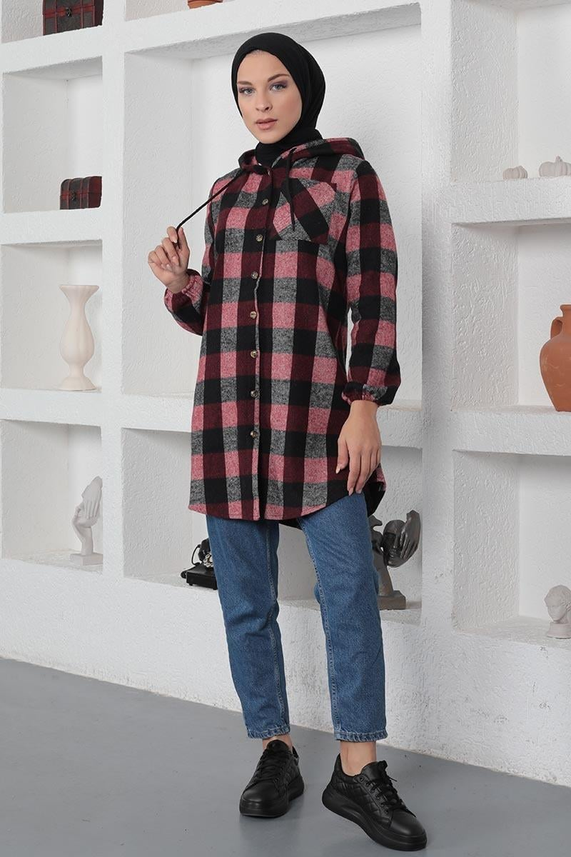 Plaid Patterned Hijab Cap
