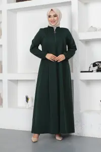 Pleated Abaya With Gathered Sleeves