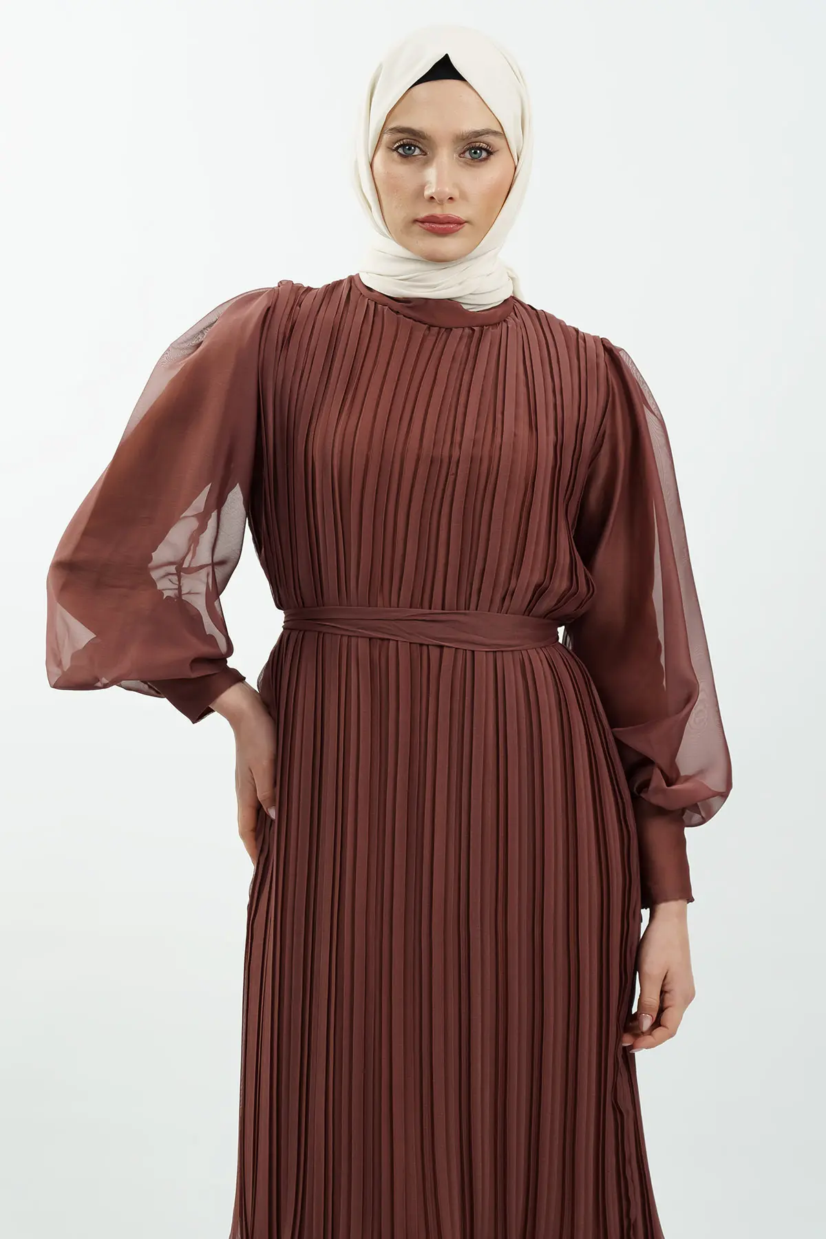 Pleated Evening Dress-detail