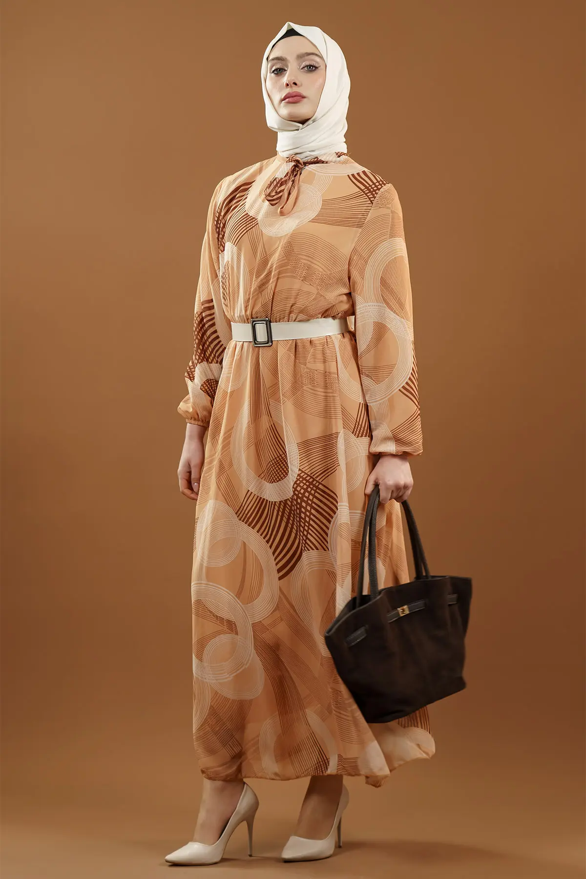 Pleated Floral Dress-detail