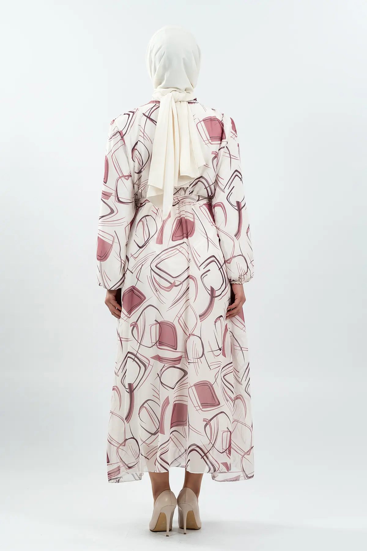 Pleated Floral Dress-detail