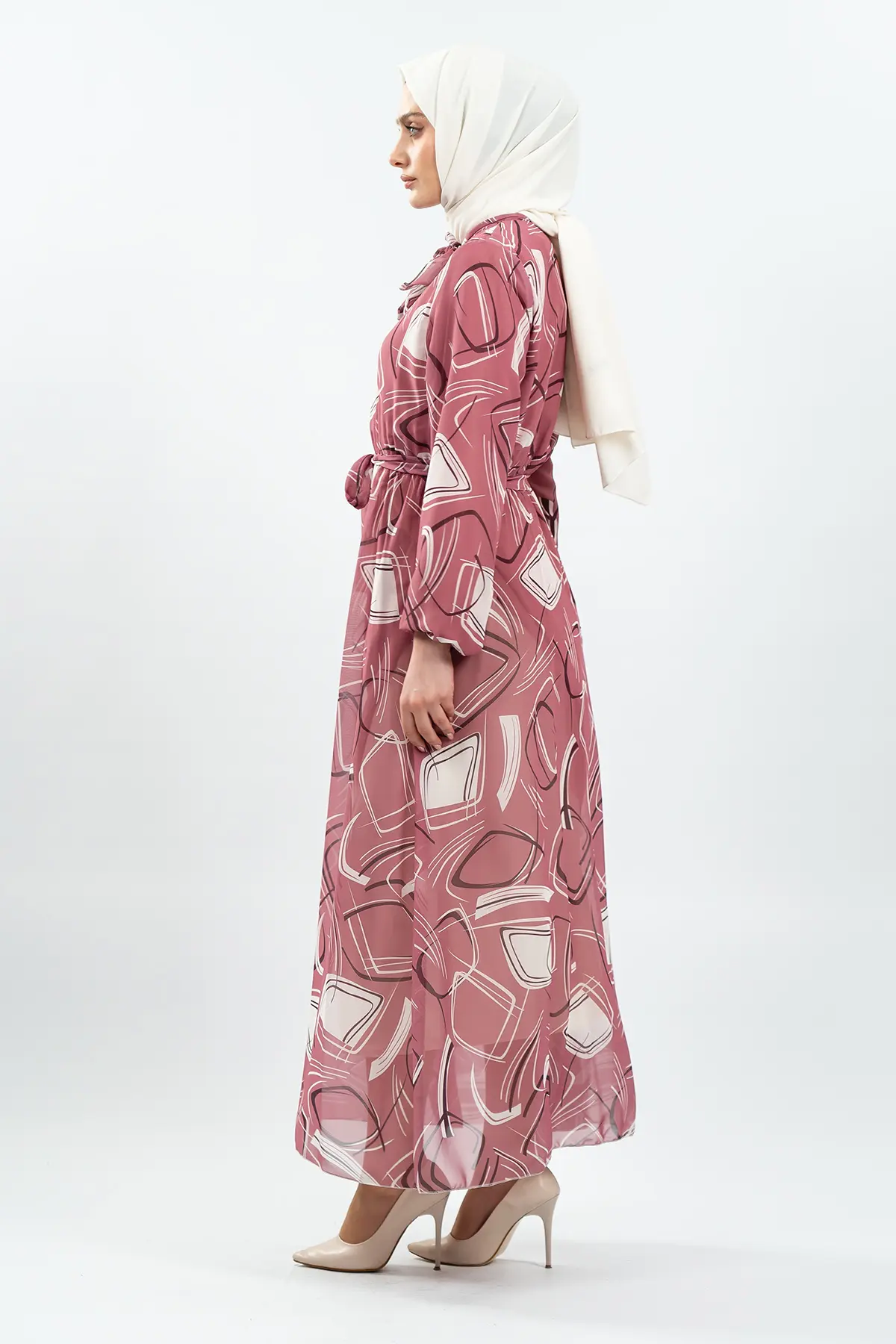 Pleated Floral Dress-detail