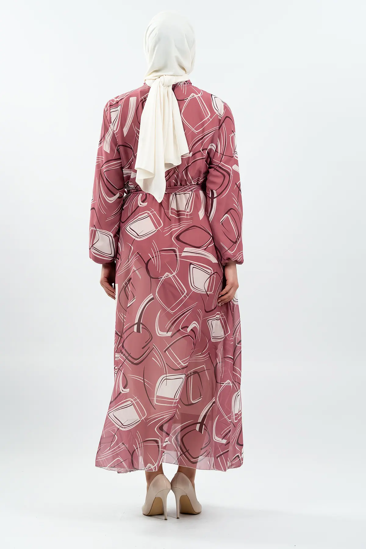 Pleated Floral Dress-detail