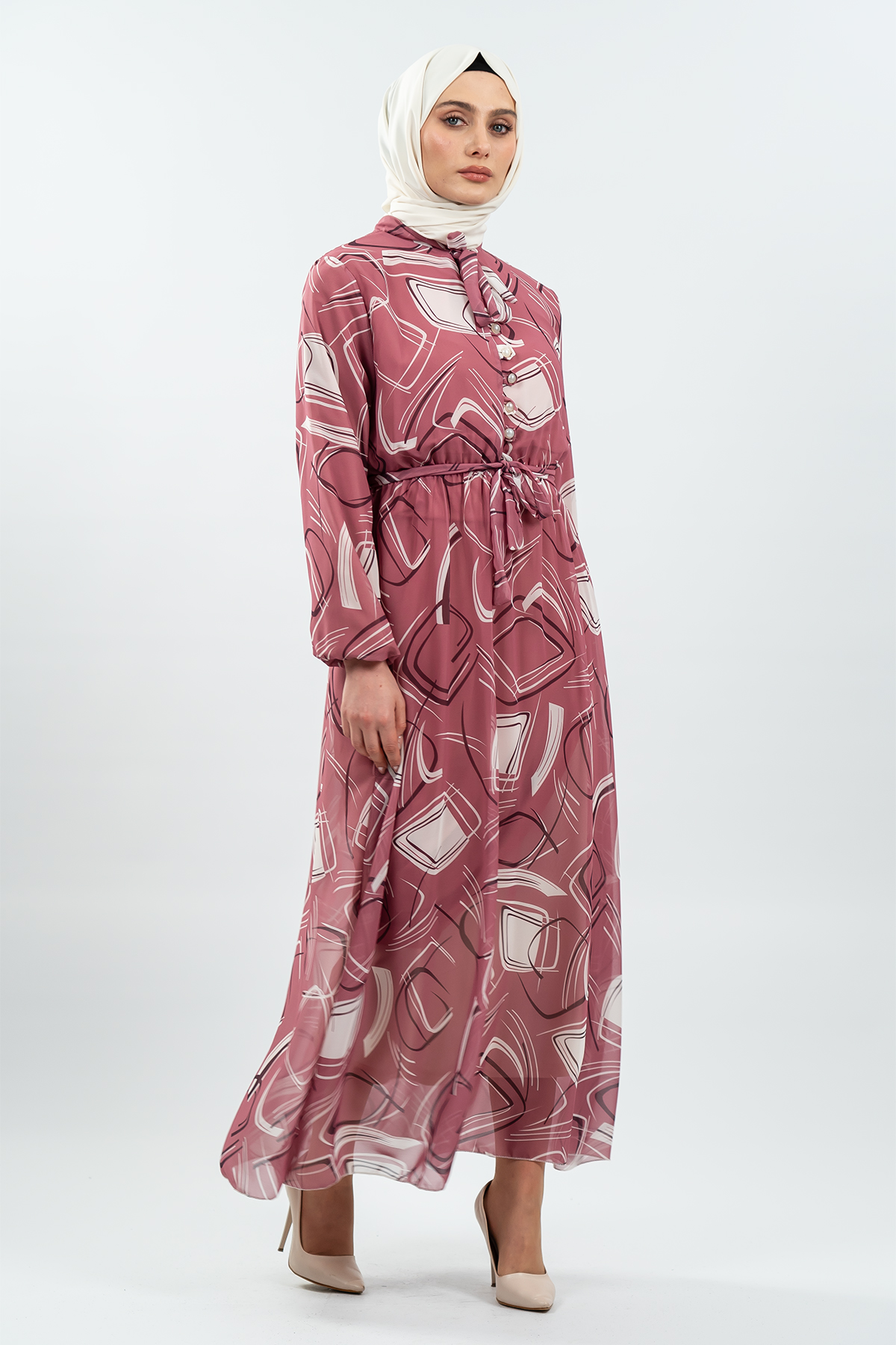 Pleated Floral Dress