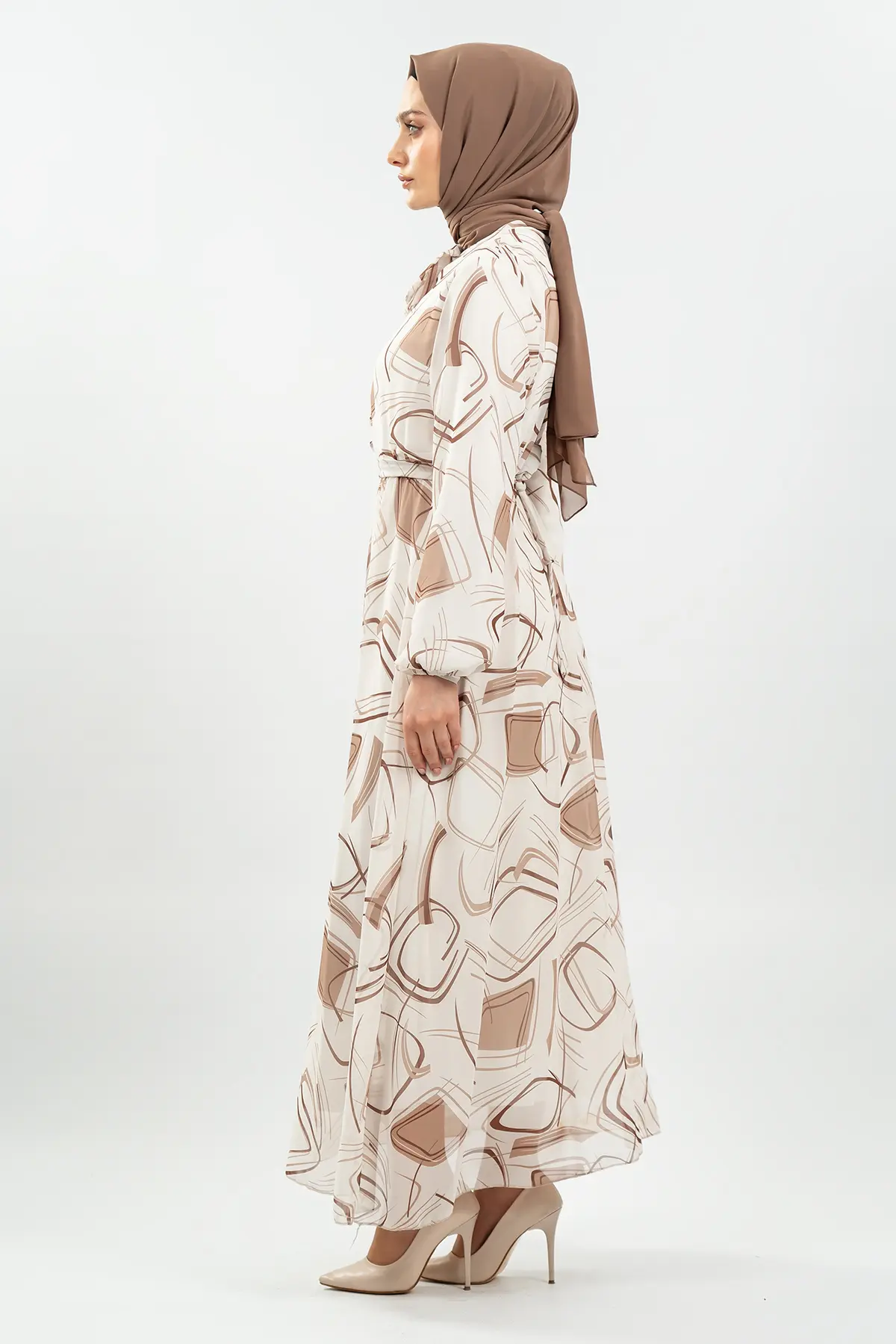 Pleated Floral Dress-detail