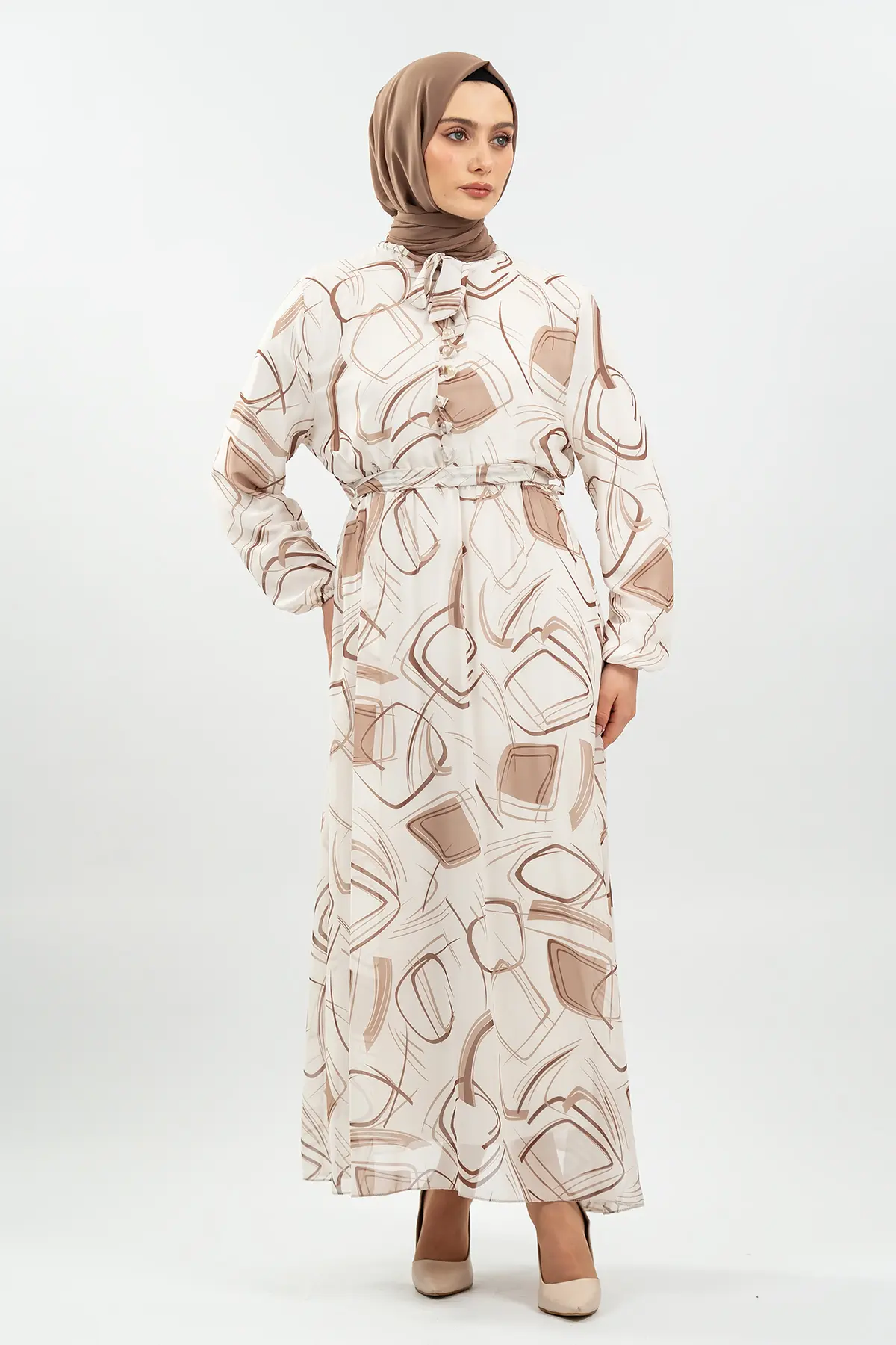 Pleated Floral Dress-detail