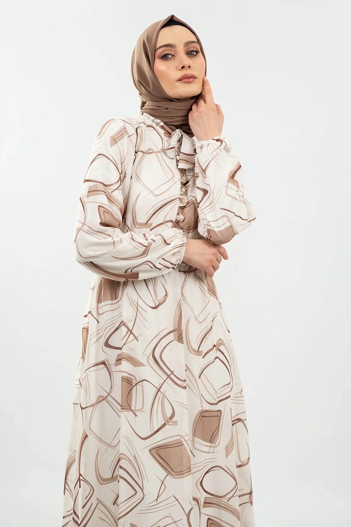 Pleated Floral Dress-detail