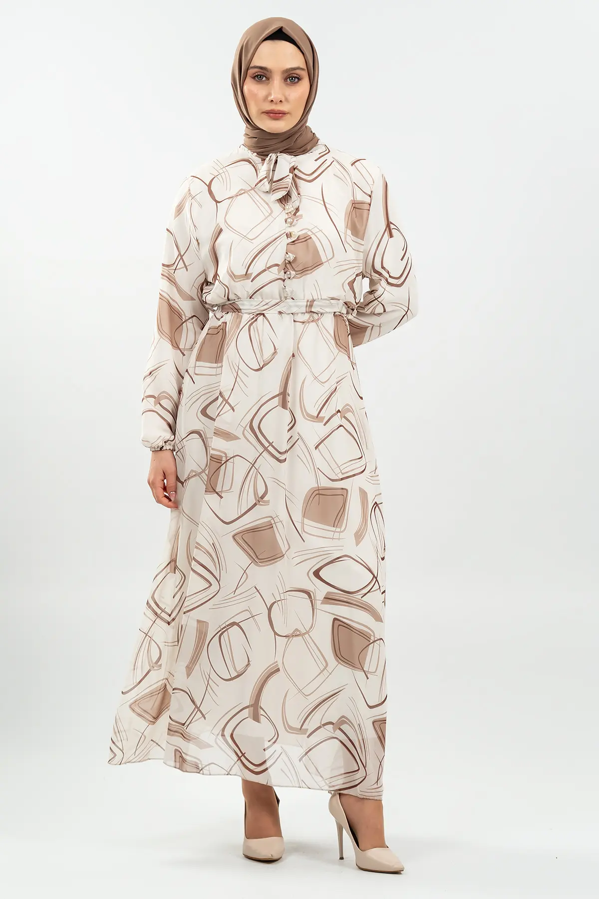 Pleated Floral Dress-detail